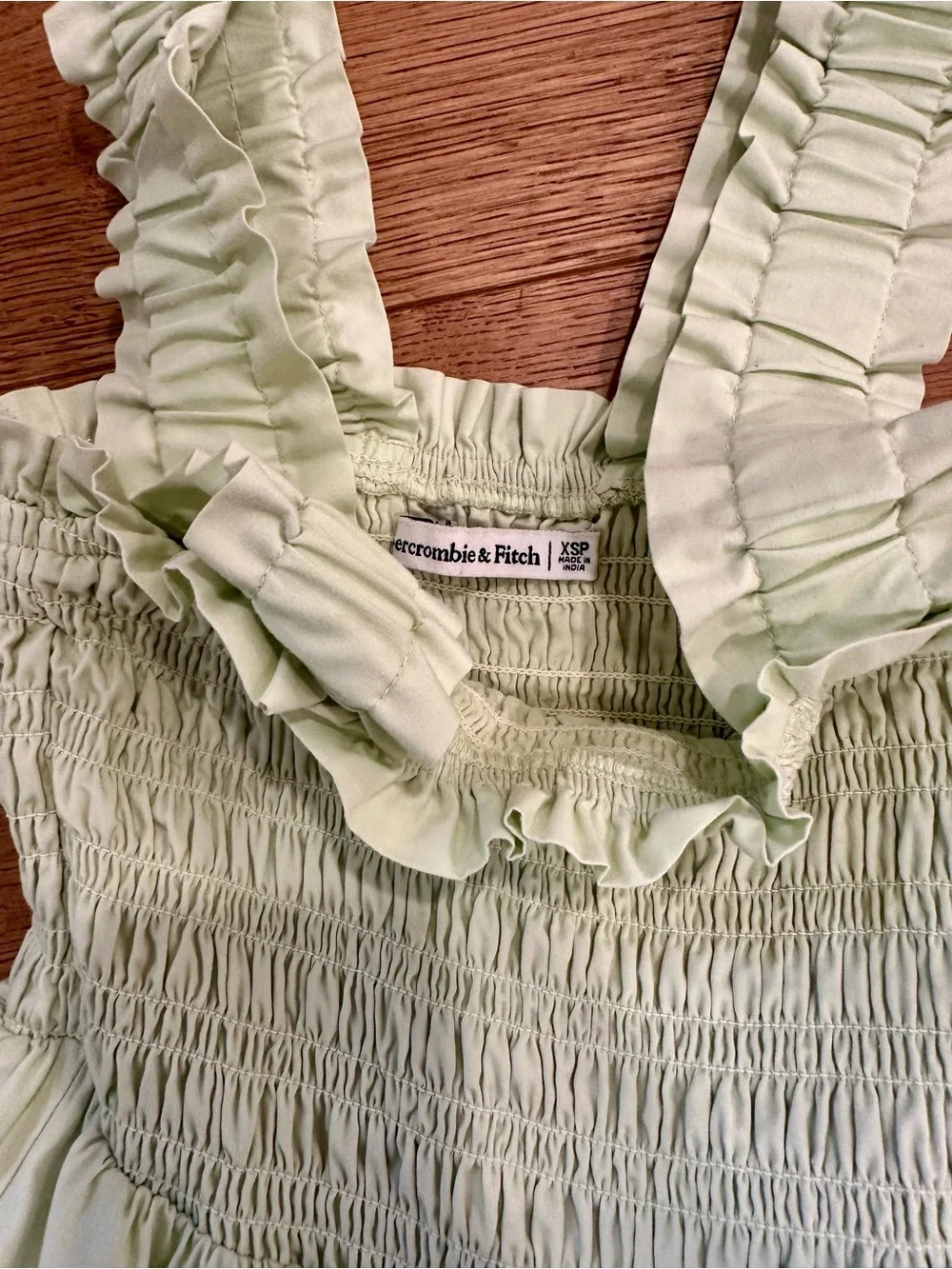 Abercrombie & Fitch Ruffle Strap Smocked Maxi Dress